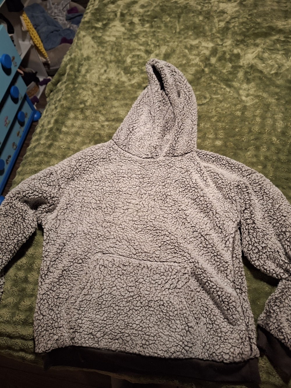 Bluenotes Plush Sherpa Boyfriend Fit Hoodie - Gray